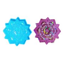 Mandala padėkliukas Gipsas Silikoninė forma Kristalinė Epoksidinė derva Forma Holografinė Gėlės formos Puodelio padėkliukas Liejimo forma Amatas juoda