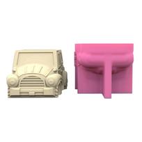 Silicone Craft Molds Flowerpot Moulds Car Shaped Concrete Moulds Vase Molds Silicone for Hand-Making beige