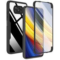 360 Front Back Case for Poco X3 X5 X4 M4 M3 Pro 5G Shockproof Transparent Silicon Cover for Poco M4 M2 F3 C3 Clear Funda Coque For POCO F3 raudona