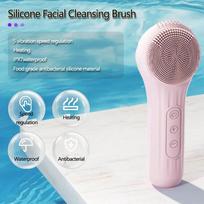 Silicone Face Cleaner Electric Sonic Facial Cleansing Brush Ultrasonic Vibrating Face Massager Mini Pore Deep Cleaning blue