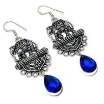 London Blue Topaz Gemstone 925 Sterling Silver Gift Jewelry Earring 2.64  s4F16