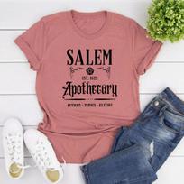 Salem Apothecary Tshirt Halloween Apothecary T Shirt Witch Sisters T-shirts Women Short Sleeve Graphic Tee Funny Halloween Tops XXL