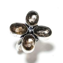 Smoky Topaz Gemstone Handmade 925 Sterling Silver Jewelry Ring Size 6 i3a05