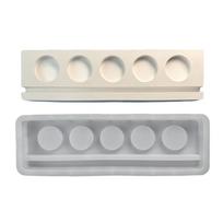 Long Candle Holder Molds, Five Hole Tealight Holder Molds Base Molds for DIY Craft Tealight Holder Home Decorations white