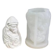 Mother and Baby Sculpture Candle Molds Figure Statue Candle Molds for Making Candle Soap Craft Home Decorations gray