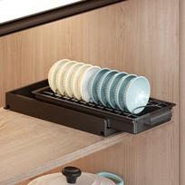 1PC Convenient Multifunction Pull Out Kitchen Shelf Dish Drainer Kitchenware Storage Built-in