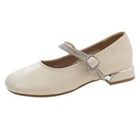 fashion Women's Ballet Shoes Fashion Casual Round Head Slippers Women 2024 Mary Jane Shoes Lovely Khaki Flats Casual Women Shoes 35 smėlis