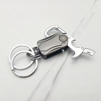 Metal Keychain Zinc Alloy Small Knife Bottle Opener Mobile Phone Holder Multifunctional Car Keychain with Unpacking Knife