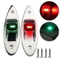 2 x raudonos ir žalios jūrinės valties navigacijos LED šoniniai ašarų žibintai, vertikalus laikiklis 12 V red