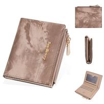 Baellerry Women’s Short Ink-wash Style Wallet with Multiple Card Slots Fashion Zipper Coin Purse Pu Leather Card Holder šviesiai mėlyna spalva