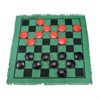 Šaškių stalo žaidimų rinkinys Draughts 3 viename Vidaus lauko kiemas Tic TAC Toe žalia