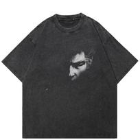 Streetwear BLACK MYTH WUKONG Grafiniai Skalbto juodo medvilniniai unisex marškinėliai Viršūnės Marškinėliai Trumpomis rankovėmis S juoda