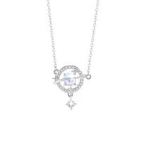 Bright Planet Necklace Women's Summer Light Luxury Niche Design Sense Galaxy Universe Pendant Stainless Steel Clavicle Chain