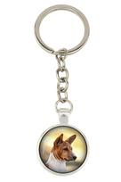 Basenji, Afrikos krūminis šuo, Kongo šuo - raktų pakabukas su jūsų nuotrauka, rakto puošmena, krepšio pakabukas iš prekės ženklo Art-Dog sidabras