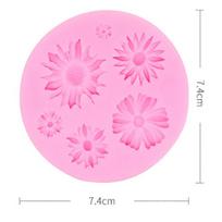3D saulėgrąžų gėlių žiedlapių reljefinis silikoninis pelėsio reljefas fondant torto dekoravimo įrankis pink