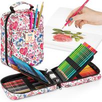 School Pencil Case Set with 72 Colored Pencils for Drawing