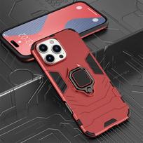 KEYSION Atsparus smūgiams šarvuotas dėklas iPhone 16 Pro Max telefonui, minkštas silikonas+PC žiedas stovas, telefono galinis dangtelis iPhone 16 16 Plus telefonams for iPhone 16 raudona