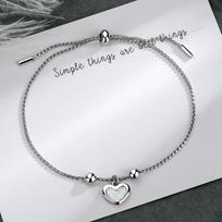 Nauja sidabro spalvos širdelės formos pakabukų apyrankė moterims vestuviniai papuošalai pulseras mujer sl024
