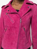 AL KHALID Party Wear Barbie Pink Design Handmade Suede Women 100%Lambskin Jacket Leather XS rožinė