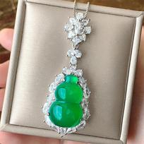 Jewelry Gourd Buddha Gong Green Chalcedony Necklace Pendant Ping An Gourd Maitreya Buddha Necklace Chalcedony Women