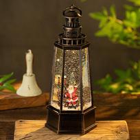 Kalėdų sniego gaublio žibinto figūrėlė muzikos dėžutės kolekcija Night Light Desktop ornamentas bronza