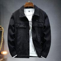 Autumn Hong Kong Style Retro Denim Jacket Men's Loose Trend Handsome Tooling Retro Versatile Jacket M juoda