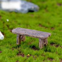 Mini Wooden Park Bench Chair Succulents Bonsai Ornaments Romantic Resin Love Stool Small Ornaments Fairy Garden Figurine Dolls