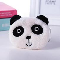 Animacinis filmas Įvairios išraiškos Mielas gyvūnas Panda pliušinė piniginė monetų piniginė Mini monetų maišelis raktas Data Data Ausinės Tvarkyklės krepšys Vaikams Dovana black