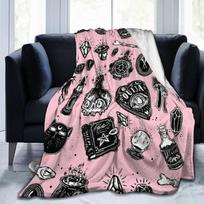 Halloween Witchy Witch Blanket Flannel Throw Blanket Lightweight Soft Cozy Sofa Bed Blanket for Men Women Teens Halloween Gifts 30x40inch