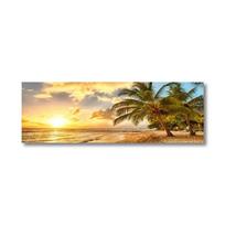 Tinginio paplūdimio saulėlydžio peizažo drobės meno tapybos plakatas palmių medžio sienos meno plakatai Nordic stiliaus meno dekoras svetainės biuro dekoras 30x60cm no frame beige