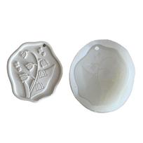 Flower Textured Resin Mold with Hole Flower Embossed Resin Mold for Making Soap Gypsum Ornaments Hanging Pendant 3 gray
