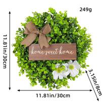 Nauja durų puošmena Kalėdinė sienos puošmena Eukalipto maža šviežia lėkštė girlianda Durų kabinamas U3-28 S Two White Flower Wreath 30CM