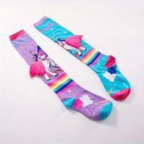 1 Pair of Pony Cotton Cartoon Unicorn Wings Personalized Girl Socks, Suitable As Gift 3-12 years old
