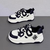 Black and White Panda Shoes Women's Shoes Spring New Casual Sports Versatile Thick Soled Board Shoes White Shoes 35 juoda
