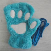 2020Lovely Plush Cat Claw Paw Gloves Plush Mittens Warm Soft Plush Short Fingerless Fluffy Bear Gloves Costume Half Finger Gloves