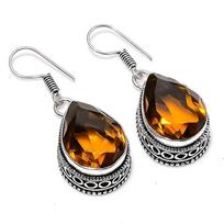 Honey Topaz Gemstone Handmade 925 Sterling Silver Jewelry Earring 1.50 1.5 medus