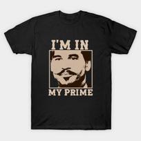 Men Black Print T-shirt Super Large TShirt Doc Holiday:  I'm In My Prime.  Tombstone -Movie Vintage No-Cut Heat Transfer Print Cotton Tshirt XL