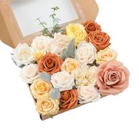Artificial Flowers Bulk Faux Flower Combo Fake Rose Silk Flowers for DIY Wedding Bouquets Centerpieces Arrangements A