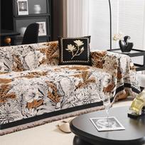 All-season Camping Picnic Cover Sofa Cover  Hawaii Funda Sofa Home Chenille Flower Sofa Mat Throw Blankets 180x130cm gray