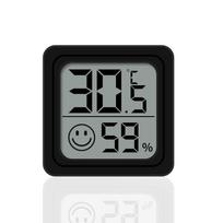 Mini skaitmeninis LCD termometras ir higrometras – didelio tikslumo patalpų temperatūros jutiklis ir namų drėgmės matuoklis juoda
