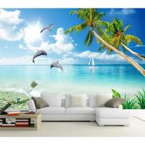 Tapetai Sieniniai paveikslai Jūros Sienos Delfino Sieniniai Popieriai Namų Dekoras Sienos Popierius 200 cm(W) x 140 cm(H) blue