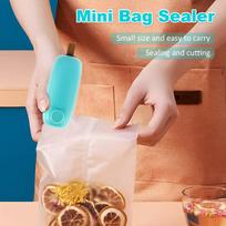 Mini Portable Sealing Machine Handheld Mini Bag Sealer Food Bag Closure Packaging Sealer 2 In 1 Heat Seal And Cutter Household brown