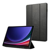 Odinis TPU galinis sulankstomas stovas trikampis planšetinis kompiuteris Samsung Galaxy Tab S9 FE dėklas, skirtas Galaxy Tab S9 Fe dėklas su rašiklio laikikliu S9 FE (10.9 inch) juoda