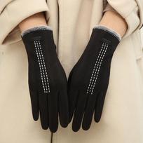 Žieminės šiltos pirštinės De Velvet Ladies Gloves Plus Velvet Riding Korėjos Mielos vairavimo pirštinės su jutikliniu ekranu