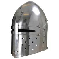 XIV a. Cukrinės kepurės formos šalmas - 18 kalibro plienas LARP rekonstrukcijai gray