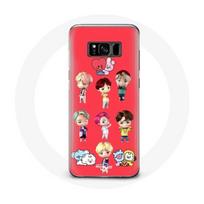 Coque pour Samsung Galaxy S8 BTS TinyTAN Animation BT21 Affiche - Maniacase juoda