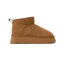 Designer Platform Plus Velvet Fur Women's Ankle Boots Fashion Soft Sole Casual Warm Cotton Shoes Female Snow Botas De Mujer 35 brown