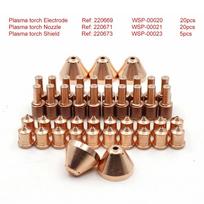 45 vnt. plazminis ekranuotas antgalio elektrodas 45A 220673 220671 220669 tinka 45 pjovimo degiklis 45pcs