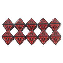 Polyhedral Dice Set for D & D RPG Party, 10pcs Multi Sides D8 Dice Game, Family Table Board, Role Playing Game raudona