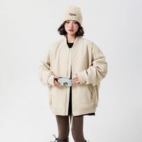 Baseball Uniforms American Casual Couple Jackets Boys and Girls Early Spring and Autumn Jackets Versatile Loose Japanese Style 3XL beige